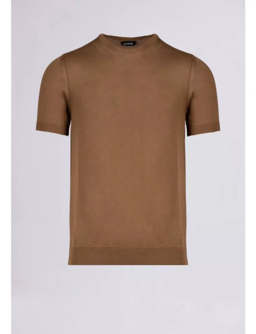 T-Shirts & Polo-New Hallhuber BAUMWOLL-SEIDEN-T-SHIRT MIT RUNDHALSAUSSCHNITT