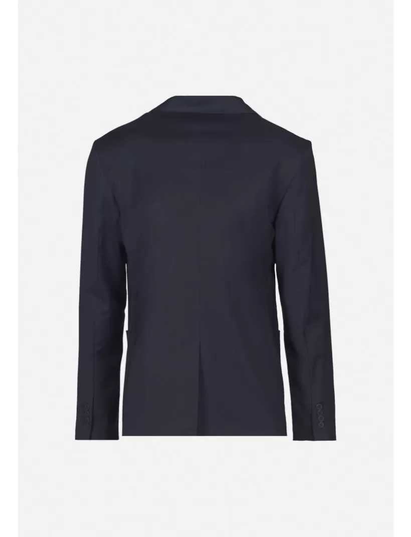 Anzüge-New Hallhuber DEKONSTRUIERTER EINREIHIGER BLAZER AUS FRISCHER STRETCHWOLLE dunkelblau