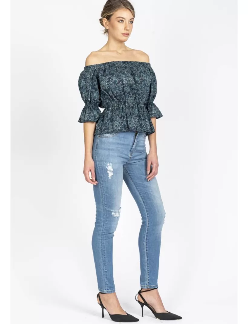 Jeans-New Hallhuber JESSA – Skinny-Jeans Mit Hoher Taille Aus Stretch-Baumwolle Mit Farbverlaufseffekt
