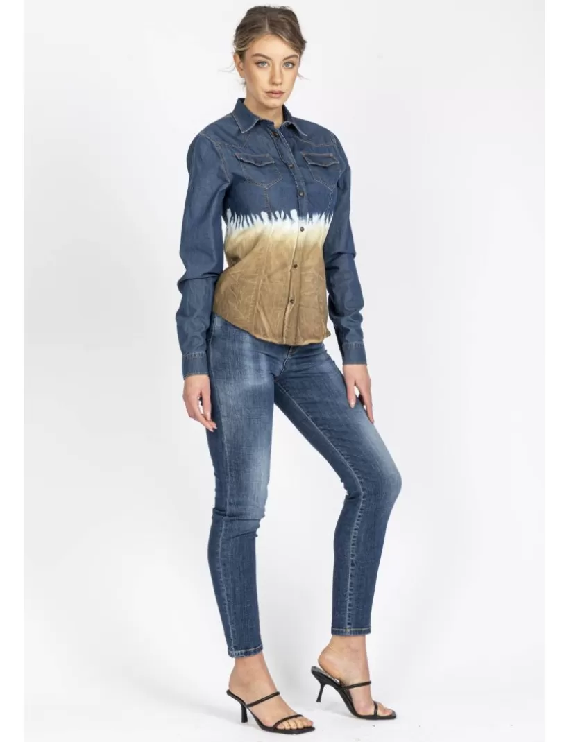 Jeans-New Hallhuber JESSA – Skinny-Jeans Mit Hoher Taille Aus Stretch-Baumwolle Mit Farbverlaufseffekt