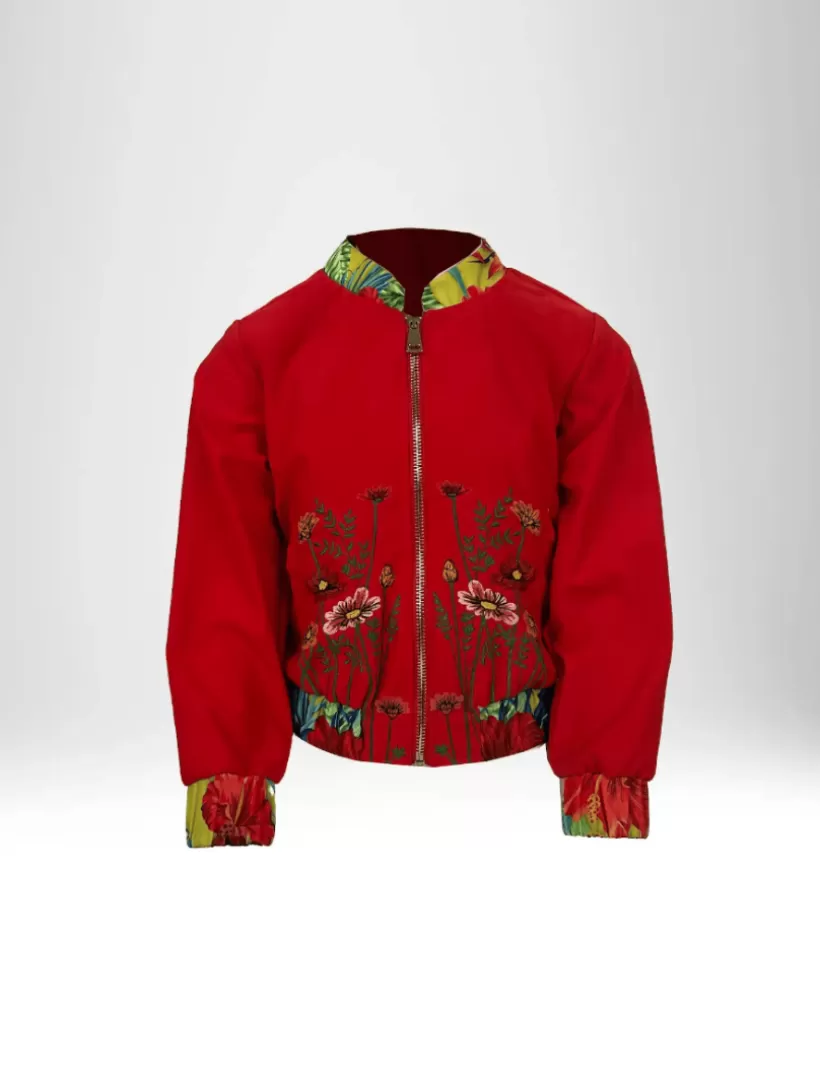 Jacken-New Hallhuber MÄDCHEN BOMBERJACKE AUS SATIN BAUMWOLLMISCHUNG rosso