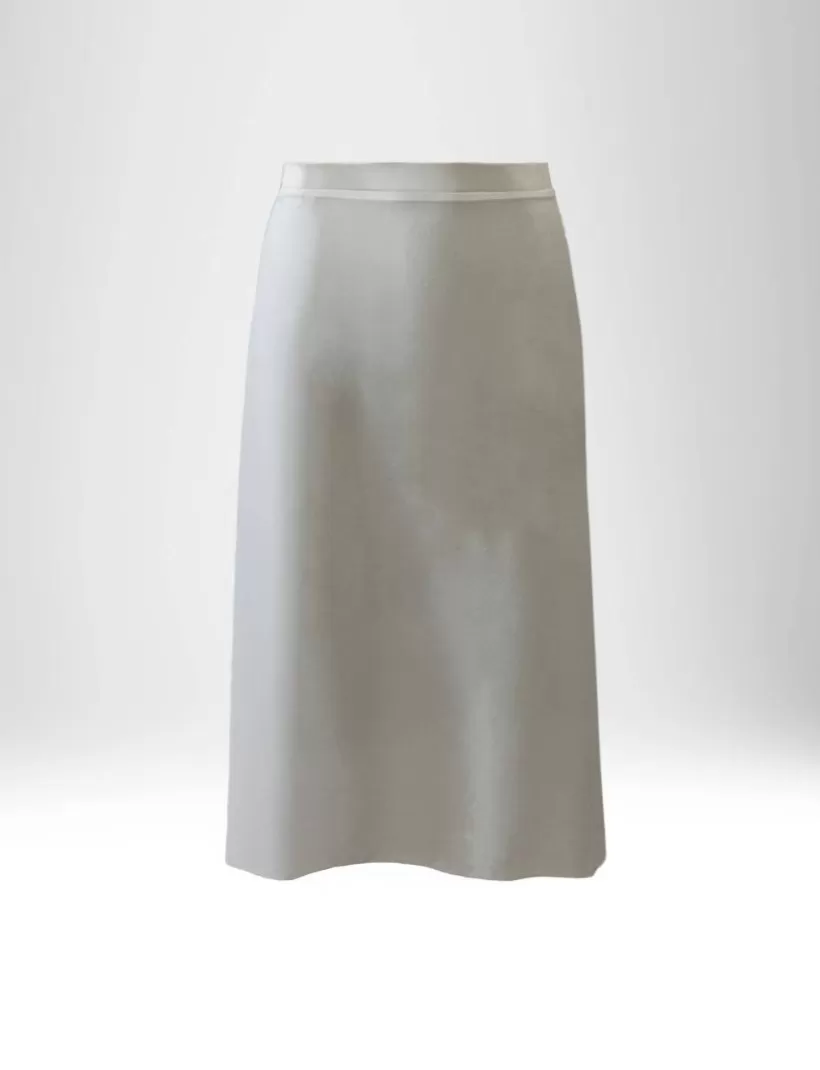Röcke-New Hallhuber AUSGESTELLTER MIDI-ROCK AUS POLYESTER-CRÊPE optisches weiß