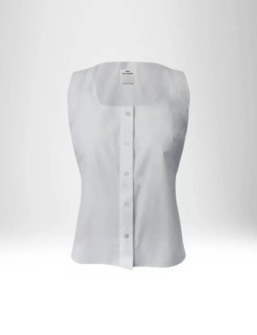 T-Shirts & Tops-New Hallhuber BLUSE MIT KNÖPFEN AUS BAUMWOLLPOPELINE optisches weiß