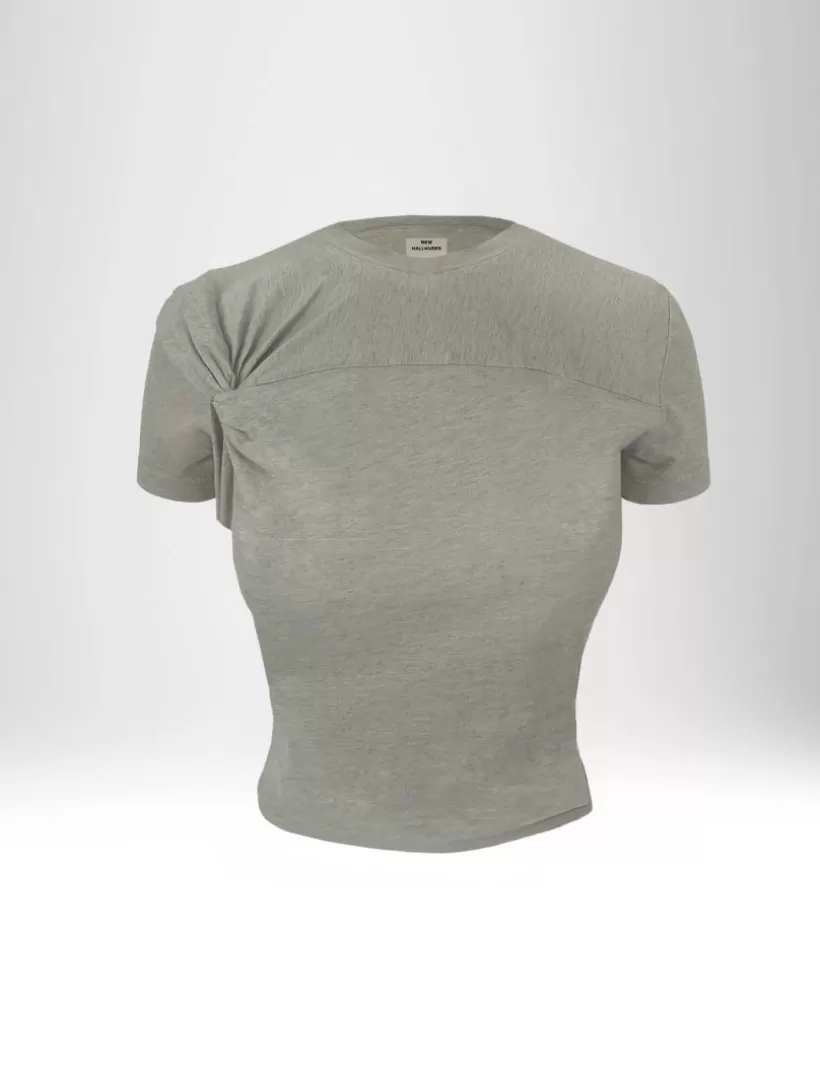 T-Shirts & Tops-New Hallhuber KURZES T-SHIRT MIT KNOTENMUSTER AUS BAUMWOLLE