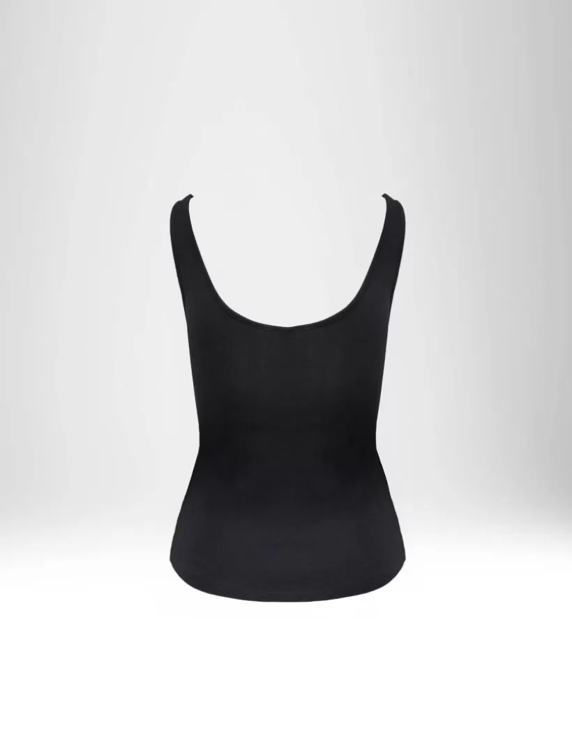 T-Shirts & Tops-New Hallhuber TANK TOP AUS BAUMWOLL-JERSEY schwarz