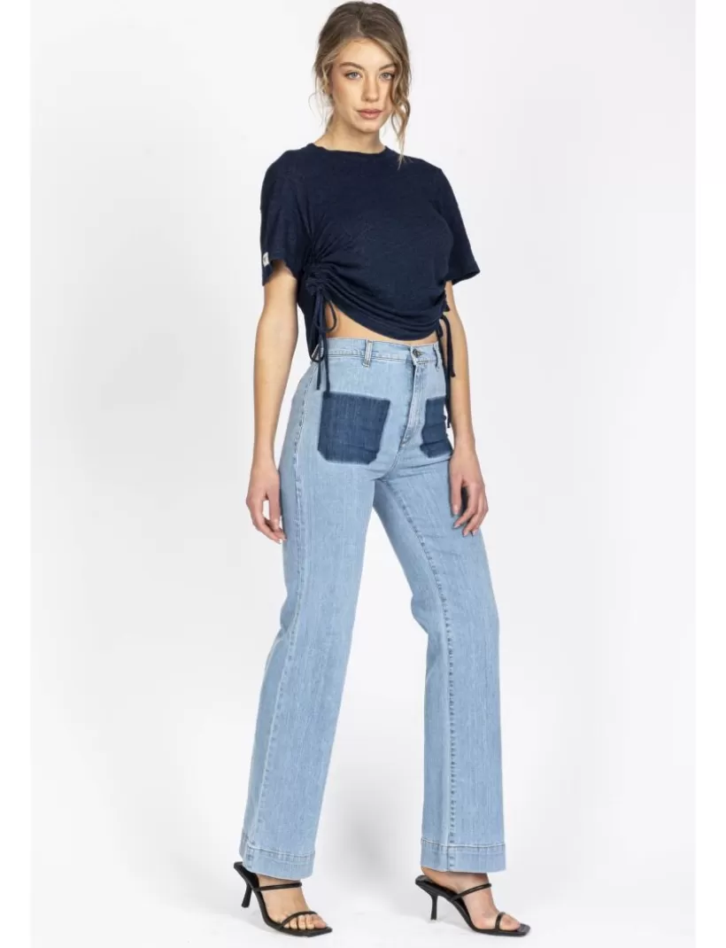 Jeans-New Hallhuber OAKLEE – JEANS IM KLASSISCHEN STIL MIT KONTRASTEN PATCHWORK-VORDERTASCHEN AUS HELLER BAUMWOLLE zuckerpapier