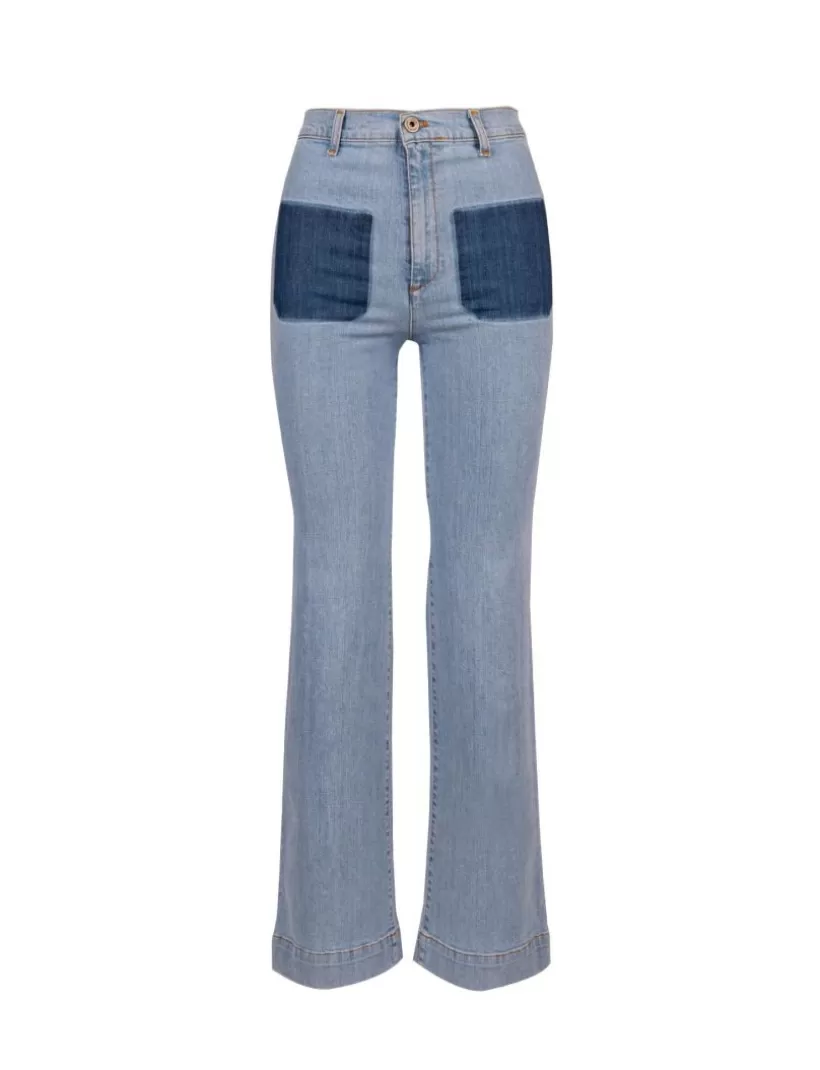 Jeans-New Hallhuber OAKLEE – JEANS IM KLASSISCHEN STIL MIT KONTRASTEN PATCHWORK-VORDERTASCHEN AUS HELLER BAUMWOLLE zuckerpapier