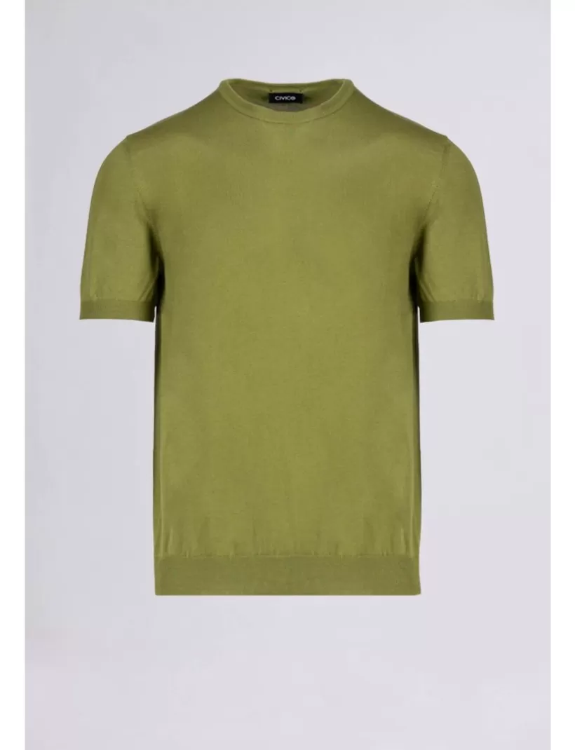 T-Shirts & Polo-New Hallhuber RUNDHALS BAUMWOLL-STRICK-T-SHIRT