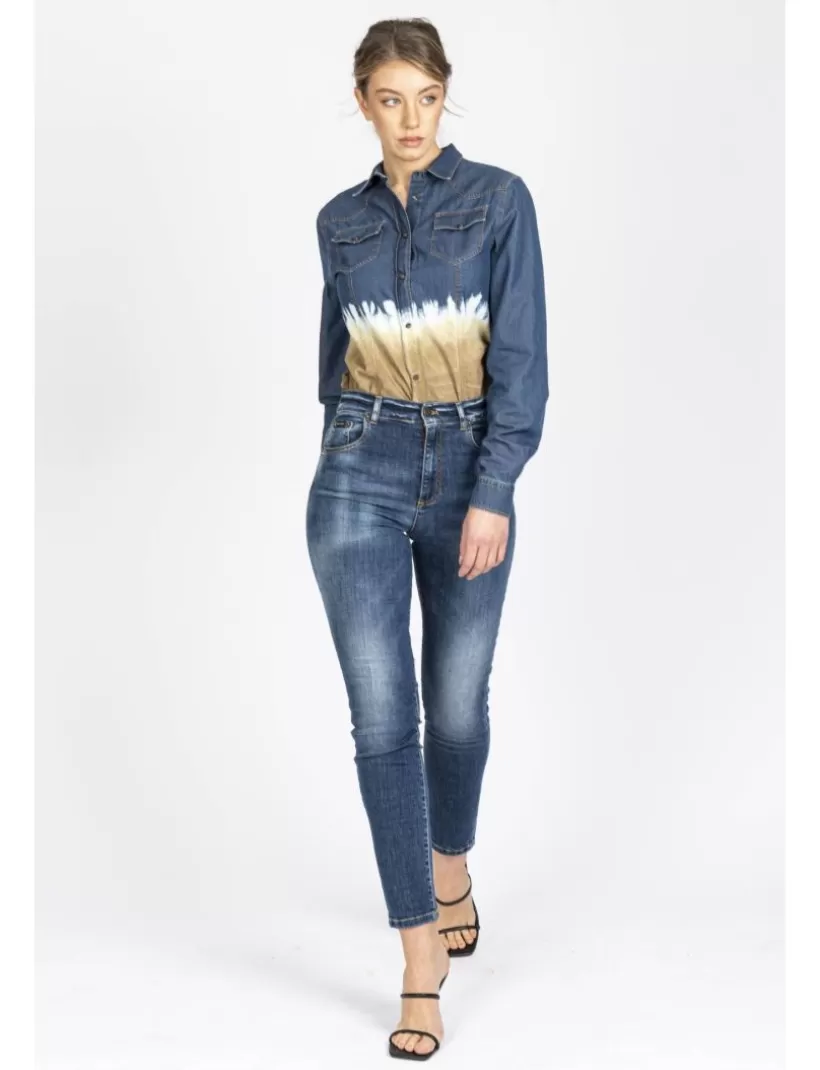 Jeans | Hosen-New Hallhuber SACAGAWEA – SLIM FIT LANGÄRMELIGES DENIMHEMD MIT ZWEIFARBIGEM EFFEKT AUS REINER BAUMWOLLE