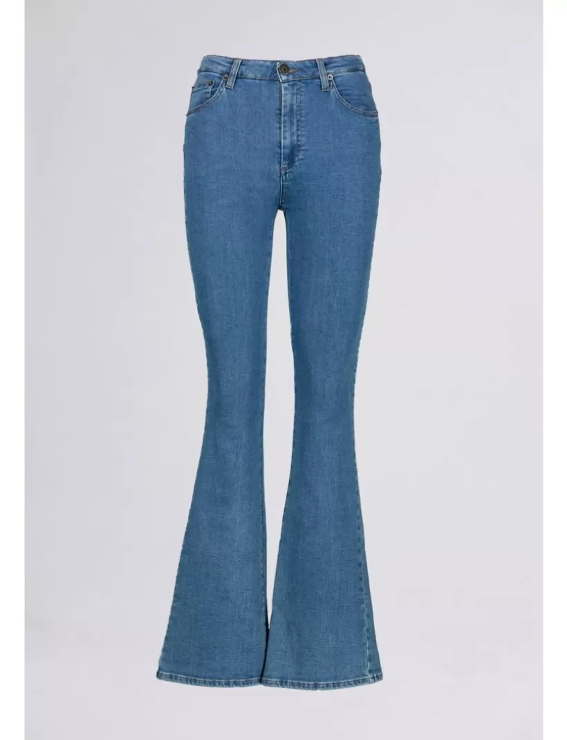 Jeans-New Hallhuber WEIT AUSGESTELLTE BEIN STRETCH BAUMWOLLJEANS blau