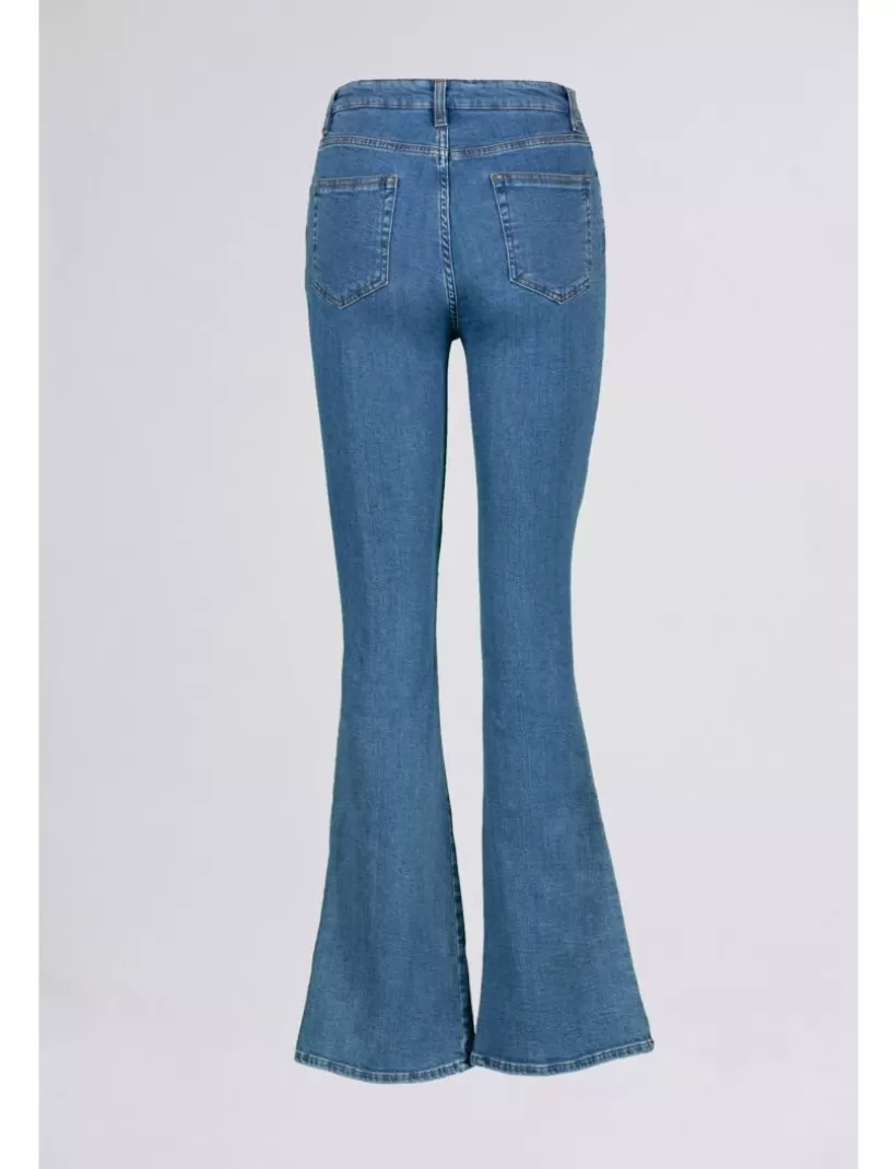 Jeans-New Hallhuber WEIT AUSGESTELLTE BEIN STRETCH BAUMWOLLJEANS blau